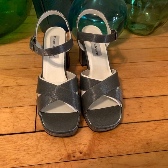 Private Collection Josie Pewter Radiance Sandal Size 8 1/2 - Picture 3 of 15